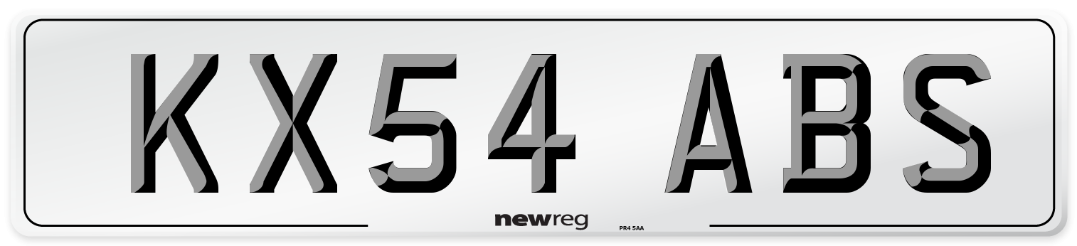 KX54 ABS Number Plate from New Reg